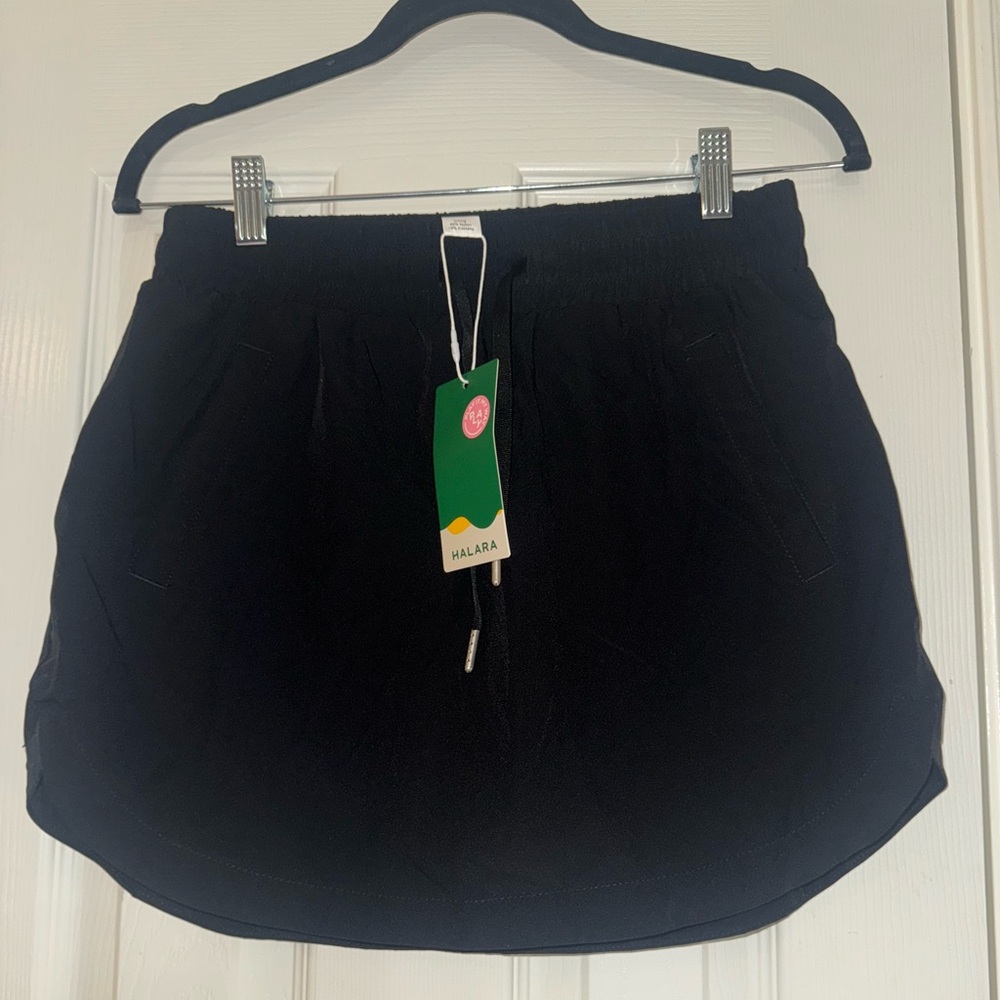 NWT HALARA Black Women's Skirt With Built In Shorts